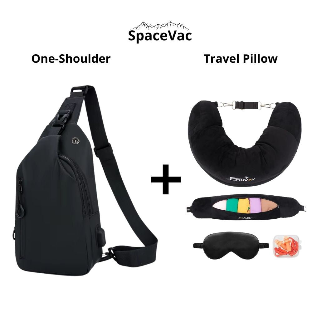 One-Shoulder SpaceVac⢠+ Travel Pillow